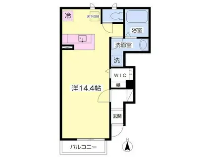 フレール鴻巣(ワンルーム/1階)の間取り写真