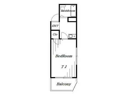 第一ファミールビル(1K/4階)の間取り写真