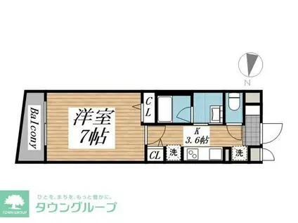 クリオ ラモード学芸大学II(1K/1階)の間取り写真