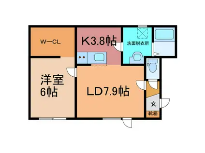 コーポAIVI(1LDK/1階)の間取り写真