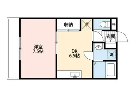 青木ビル(1DK/4階)の間取り写真
