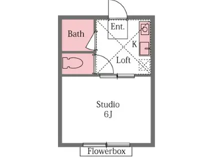 CASA-1(1K/1階)の間取り写真