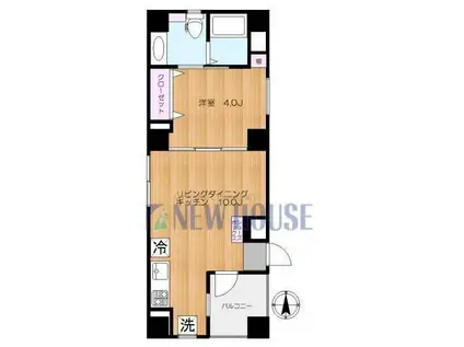 COCOMO神楽坂(1LDK/2階)の間取り写真