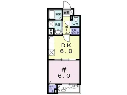 チェリーハウス(1DK/3階)の間取り写真