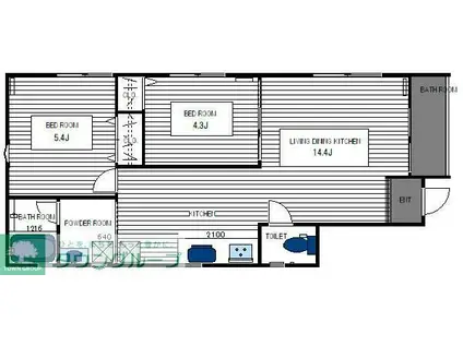 井土ヶ谷中町アパート(2LDK/1階)の間取り写真