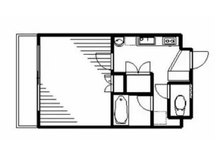 アーク新水前寺(1K/4階)の間取り写真