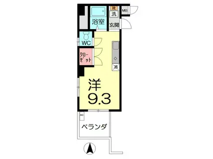 サンロイヤル大宮(ワンルーム/7階)の間取り写真