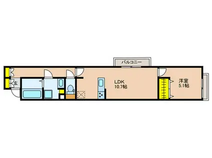 八王子市片倉町計画(1LDK/2階)の間取り写真