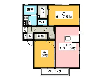 コンフォート弐番館(2LDK/2階)の間取り写真