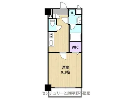 モントーレヒルズ東櫛原(1K/2階)の間取り写真