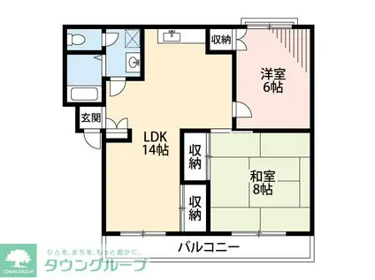 エリール 習志野(2LDK/3階)の間取り写真