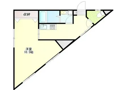 ホワイトウィング小比企(1DK/3階)の間取り写真