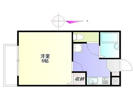 スーペリアマンションII(1K/2階)の間取り写真