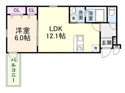 フジパレス大和田II番館(1LDK/1階)の間取り写真