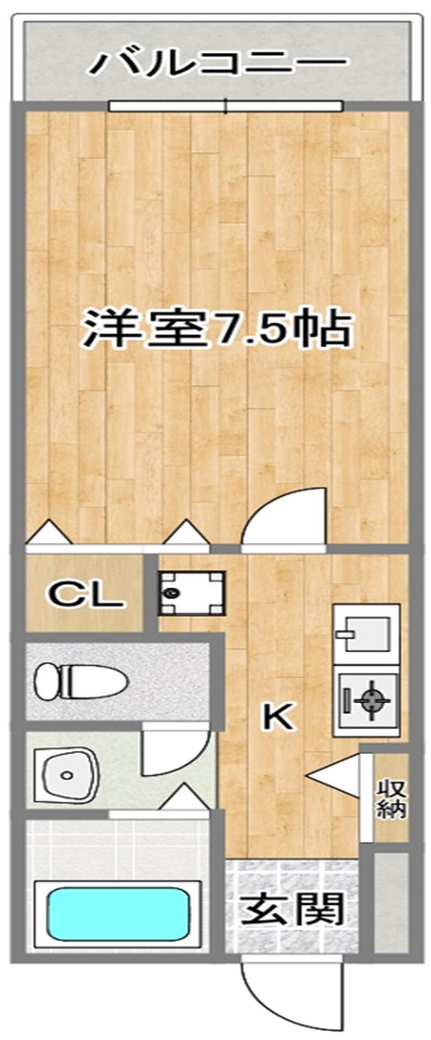 辻産業第10ビル(1K/1階)の間取り写真