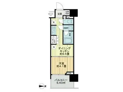 ライオンズ東京三ノ輪ミレス(1DK/7階)の間取り写真