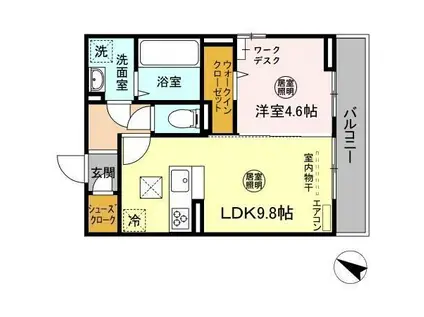 グランツ白金(1LDK/1階)の間取り写真