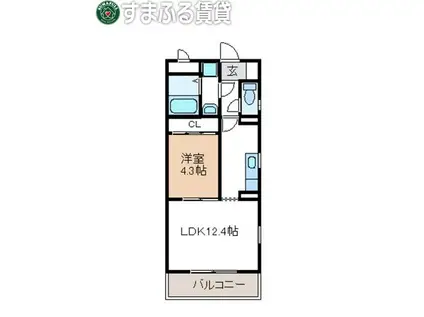 レウァーメンJ(1LDK/2階)の間取り写真