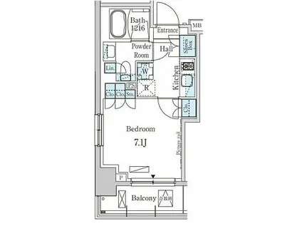 パークアクシス錦糸町ウエスト(1K/3階)の間取り写真