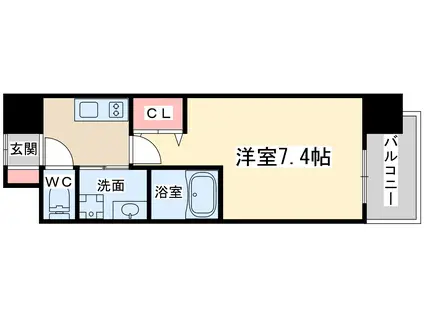 ブロード新うめきたレジデンス(1K/7階)の間取り写真