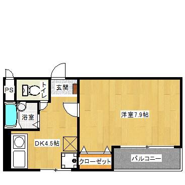ピアパーク荘内(1DK/3階)の間取り写真