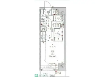 ユリカロゼ金町(1K/8階)の間取り写真