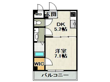 ELEGANTE宝塚(1DK/2階)の間取り写真