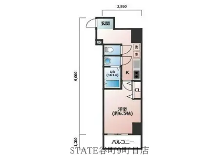 アドバンス難波南ノエル(1K/2階)の間取り写真