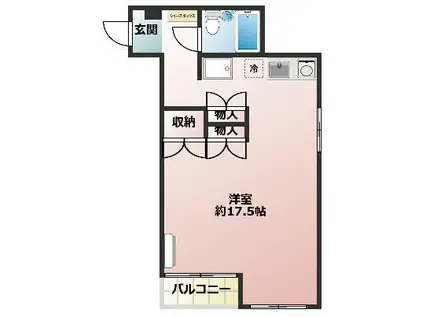 ガーデンハイツフタバ(ワンルーム/2階)の間取り写真