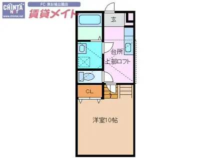 トップハウス垂水III(1K/2階)の間取り写真