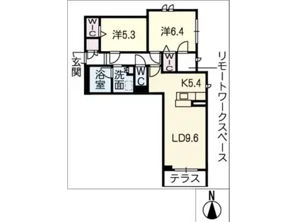リオリエント則武(2LDK/1階)の間取り写真