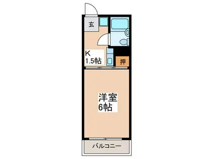 COMFORT恵(1K/2階)の間取り写真