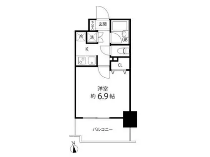 スペーシア秋葉原(1K/7階)の間取り写真