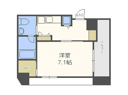 ISM谷町六丁目(1K/6階)の間取り写真