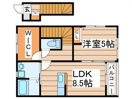 MTハウスA棟(1LDK/2階)の間取り写真