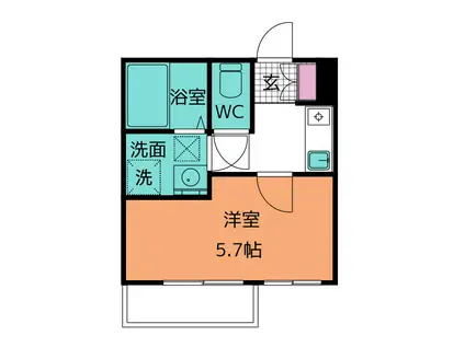 ロクハウス寿町(1K/2階)の間取り写真