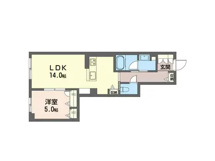メゾン オルジュ(1LDK/1階)の間取り写真