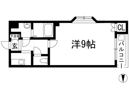 サンハイム2(1K/3階)の間取り写真
