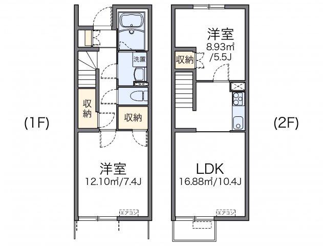 レオネクストKIZUNA(2LDK/1階)の間取り写真