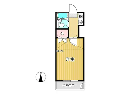 ジェイテラス草加(1K/2階)の間取り写真