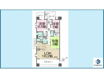 リーデンススクエア ザ・シーズ(3LDK/5階)の間取り写真