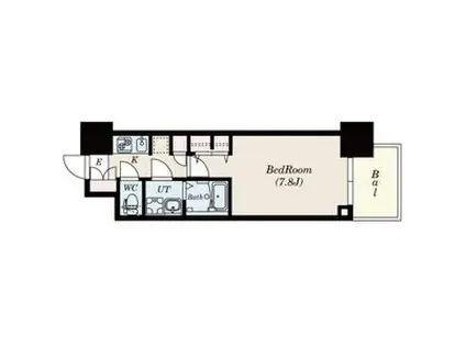 LA DOUCEUR黒川(1K/1階)の間取り写真