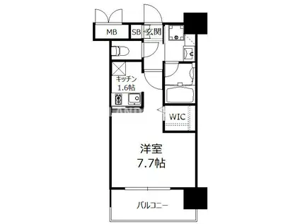 エンクレストベイ天神東II(1K/11階)の間取り写真