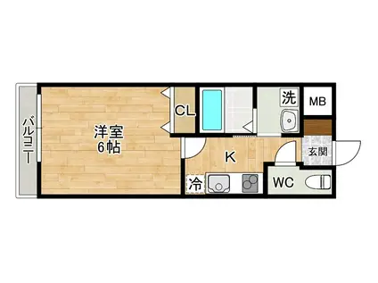 プチ・ロゼ(1K/2階)の間取り写真