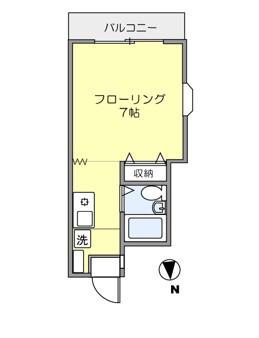 スカイコート(1K/1階)の間取り写真