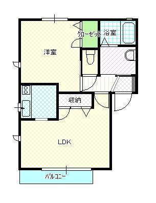 ベルモント(1LDK/1階)の間取り写真