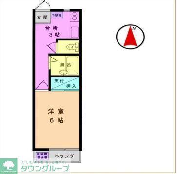 パールハイツ(1K/2階)の間取り写真
