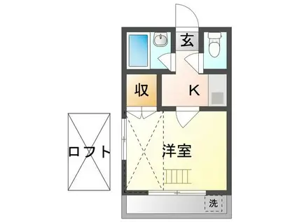 奥田西町第1レジデンス(1K/2階)の間取り写真