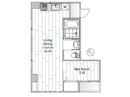 山田ビル(1LDK/2階)の間取り写真