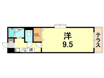 ルーエン大町(1K/1階)の間取り写真